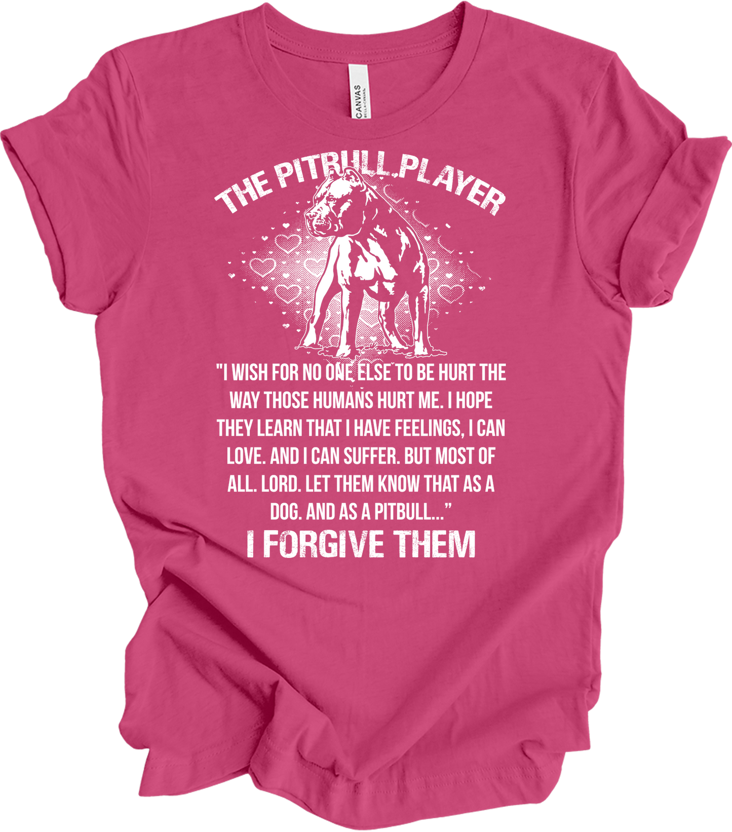 The Pitbull Player - Forgive Them T-Shirt in Berry