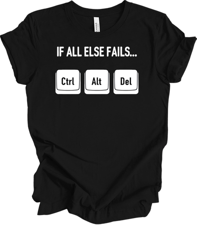 Ctrl Alt Del Funny Tech T-Shirt in Black