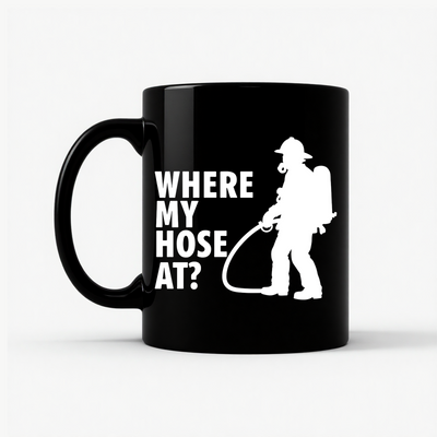 Where My Hose At? Unisex Mug in Black