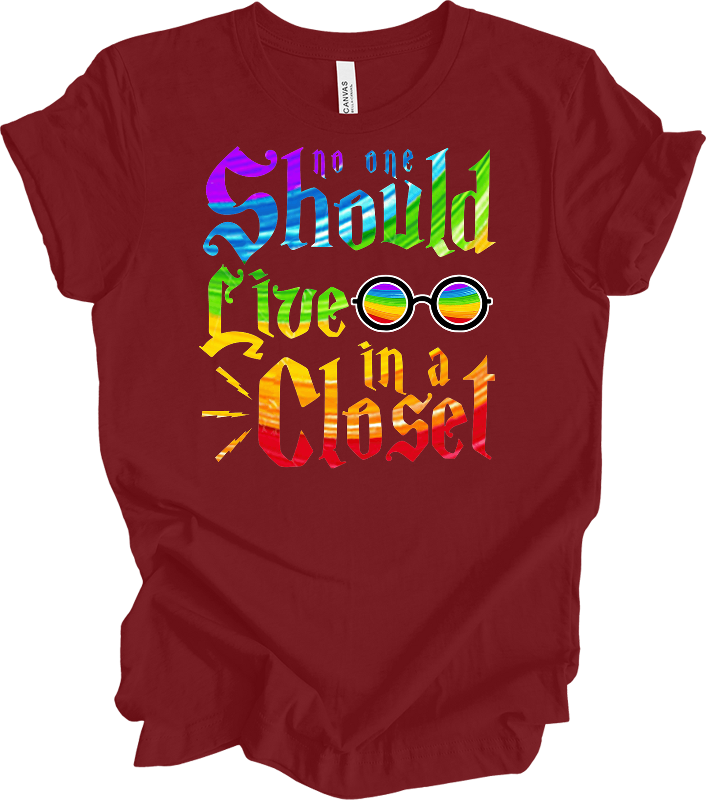 Live in a Closet Pride T-Shirt in Cardinal