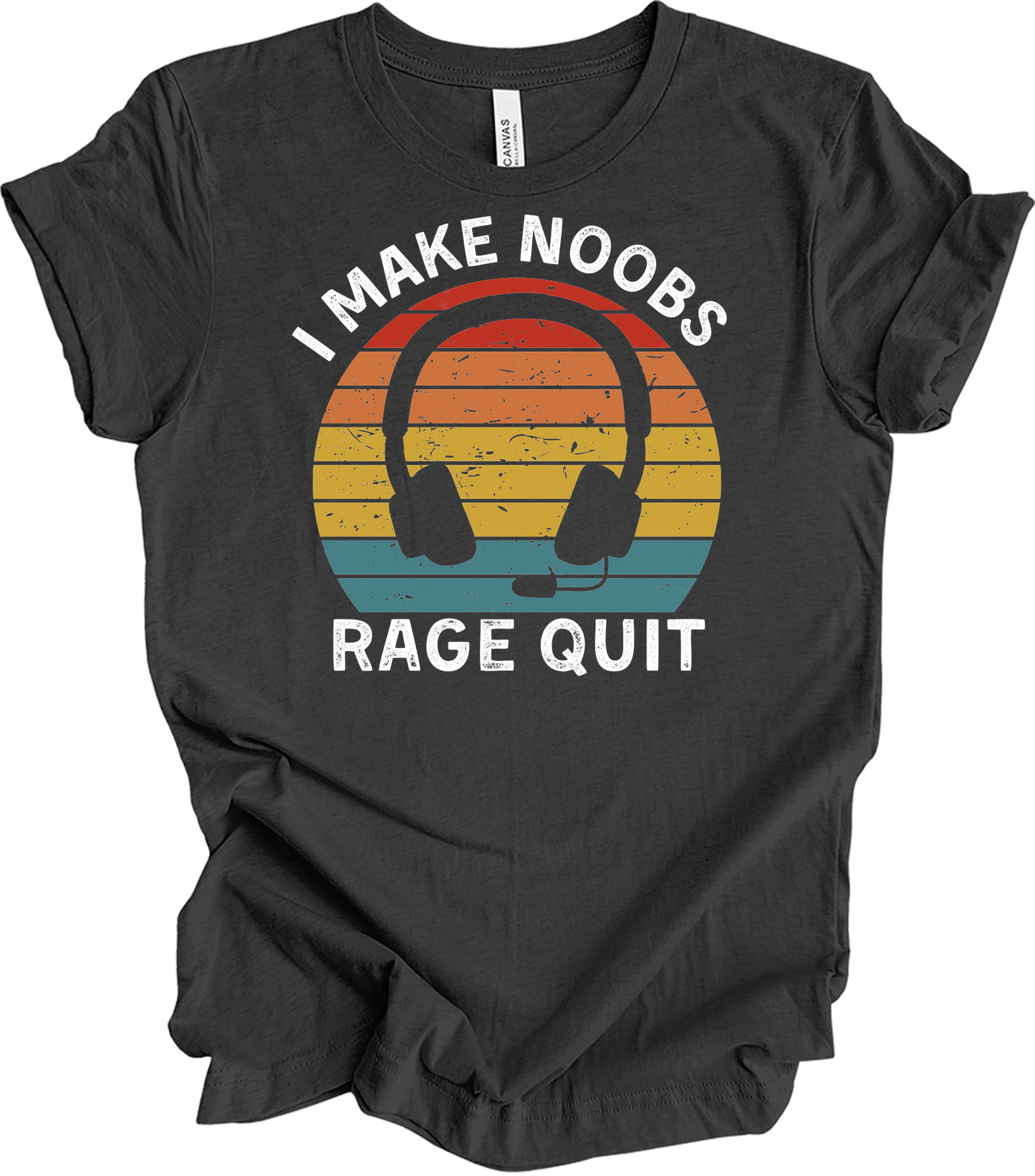 I Make Noobs Rage Quit T-Shirt in Dark Grey Heather