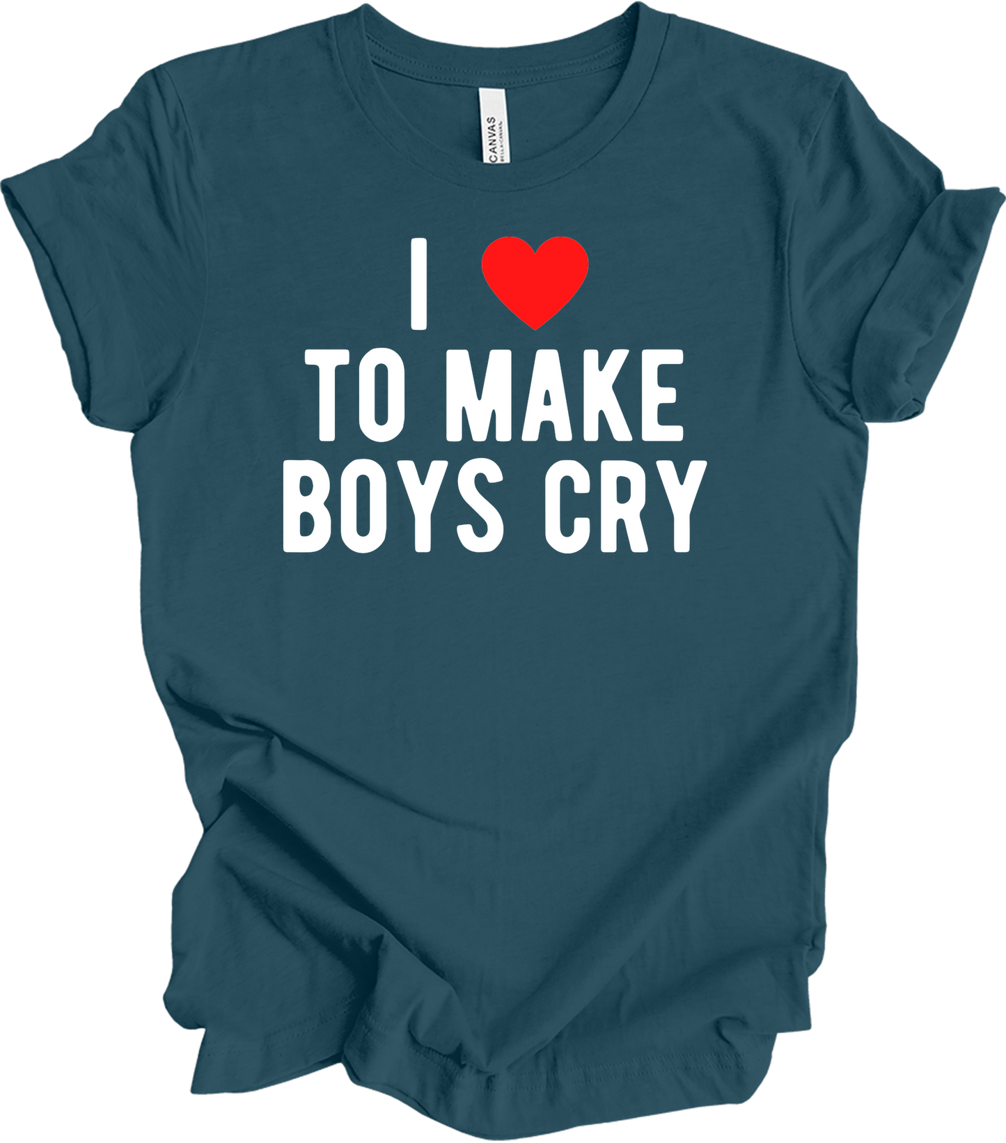 I ❤️ To Make Boys Cry T-Shirt in Deep Teal