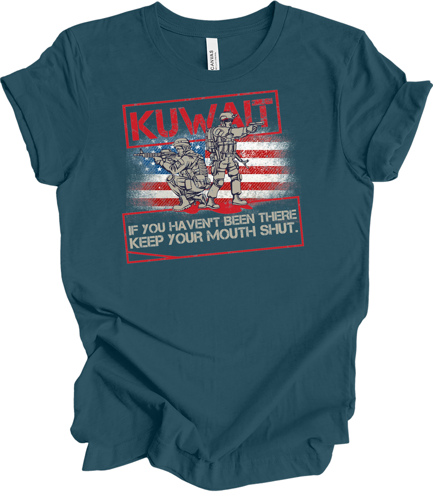 Desert Storm Gulf War Kuwait Veteran T-Shirt in Deep Teal