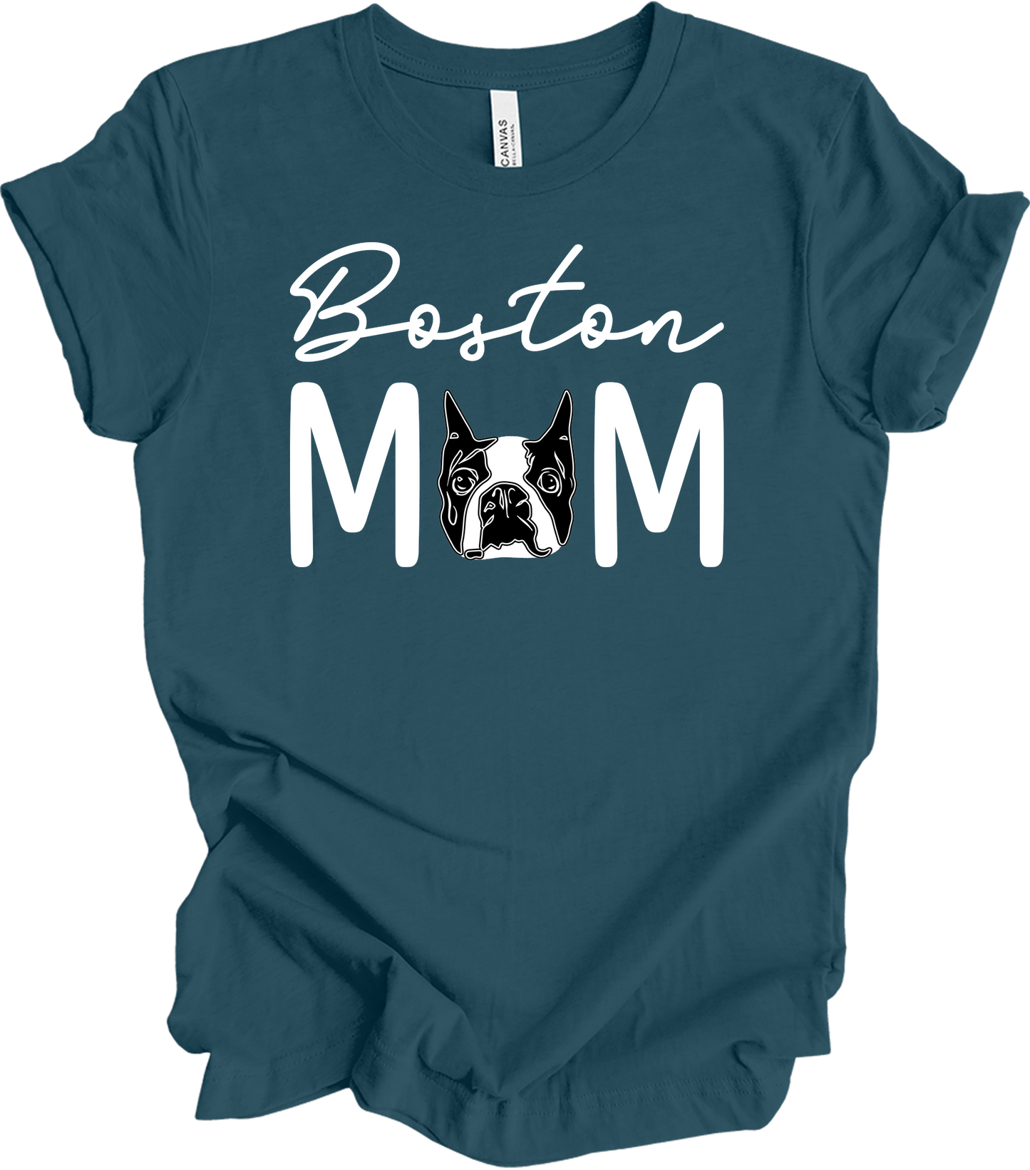 Boston Terrier Mom - Cute Gift T-Shirt in Deep Teal
