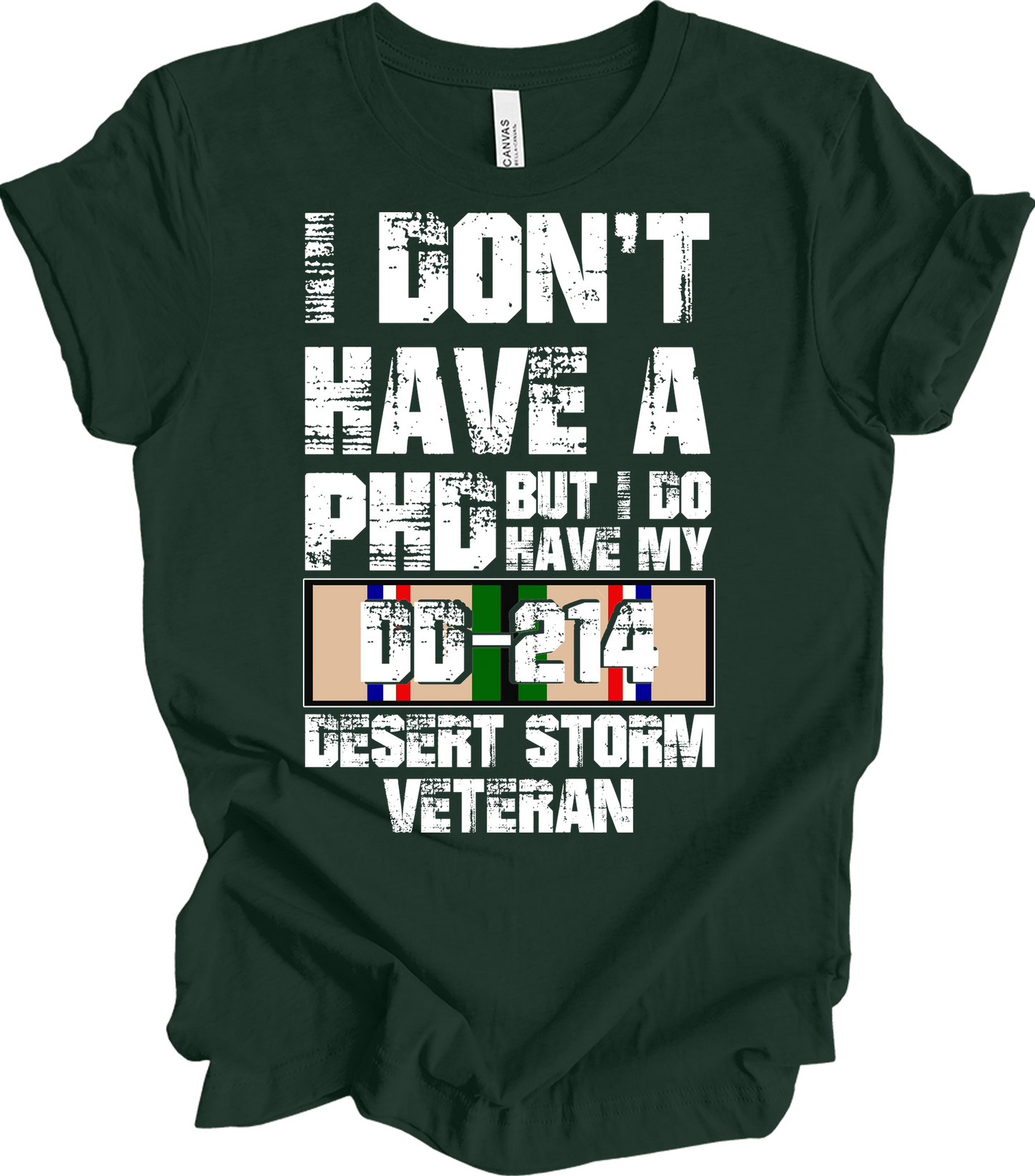 PhD DD214 Veteran T-Shirt in Forest