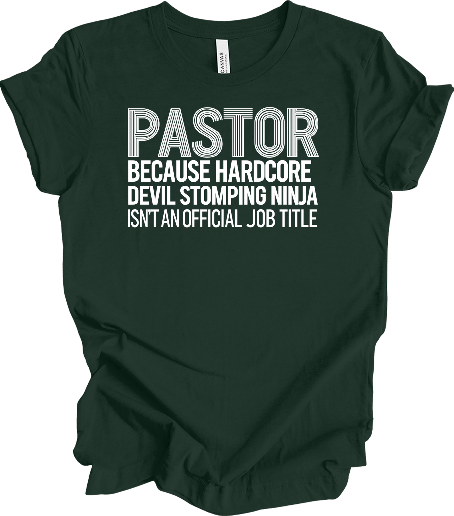 Pastor Devil Stomping Ninja T-Shirt in Forest