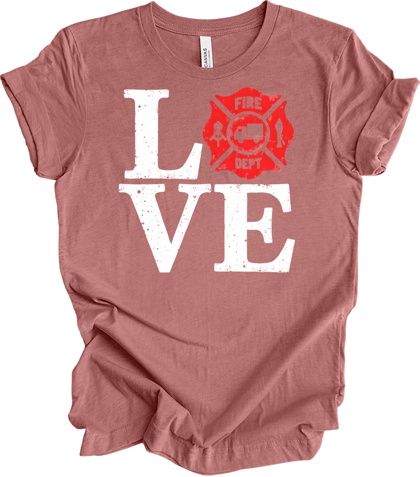 LOVE Fire Dept Las Vegas T-Shirt in Heather Mauve