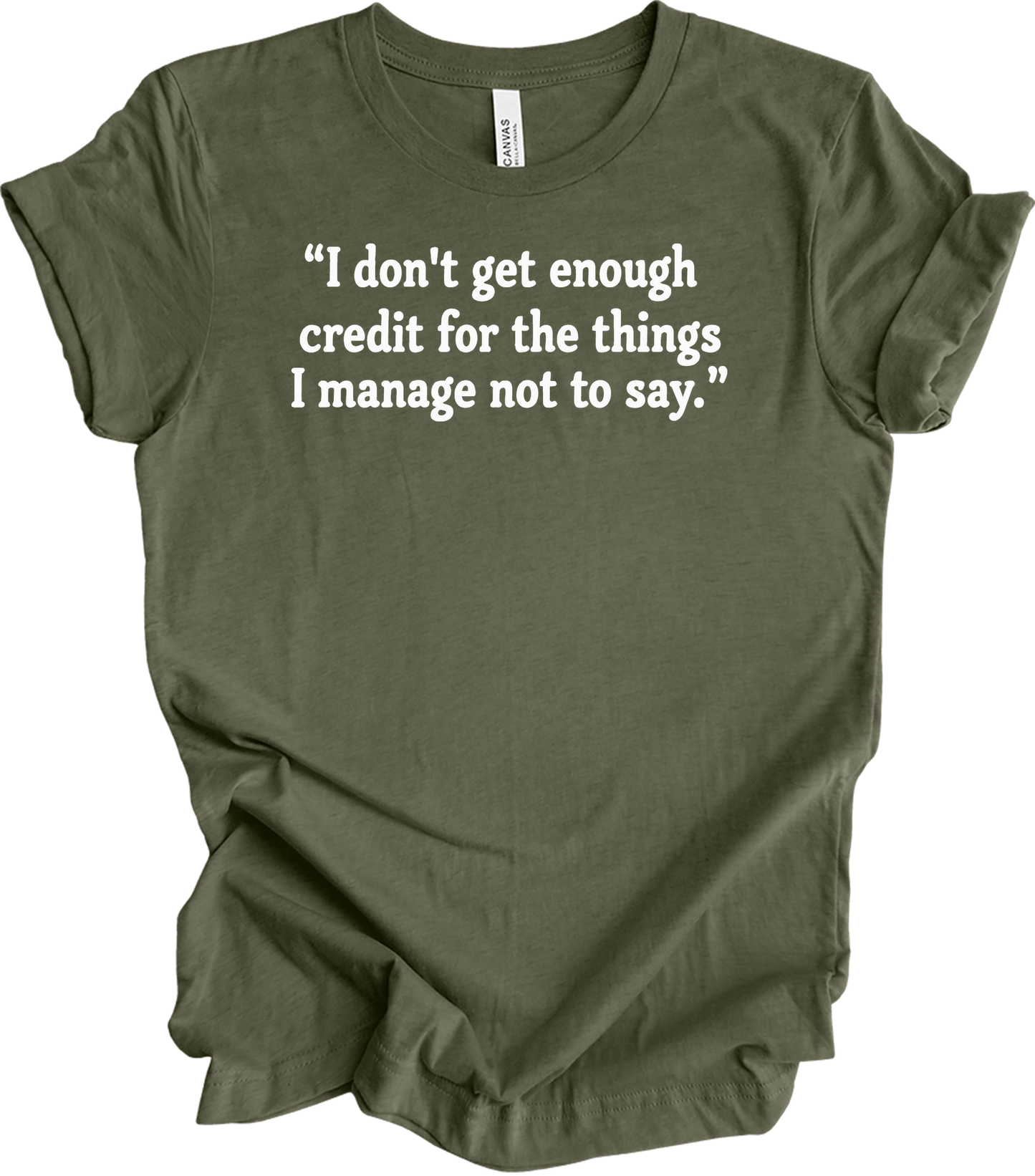 Credit Manager Humor T-Shirt in Heather Military Green