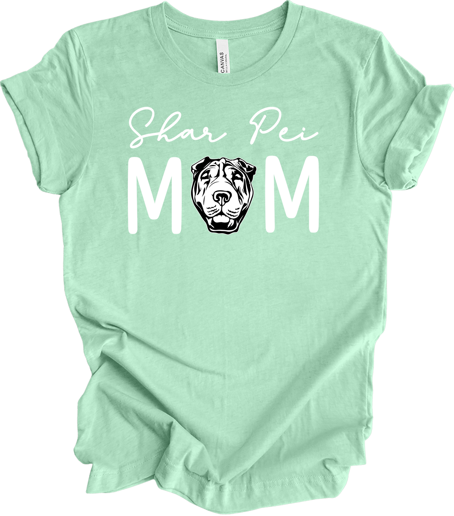 Shar Pei Mom Gift T-Shirt in Heather Mint