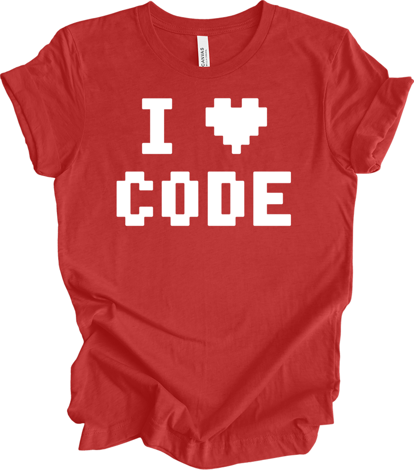 Cool Dude 'I Love Code' T-Shirt in Heather Red