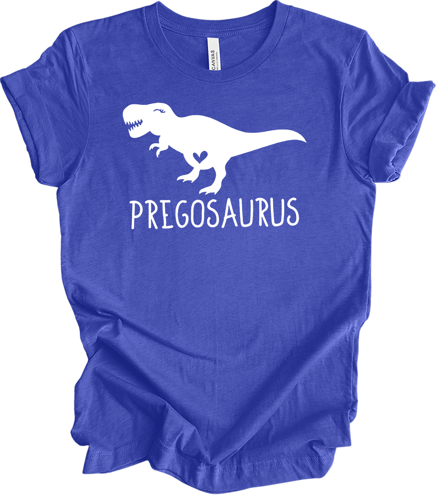 Pregosaurus Pregnancy T-Shirt in Heather Royal