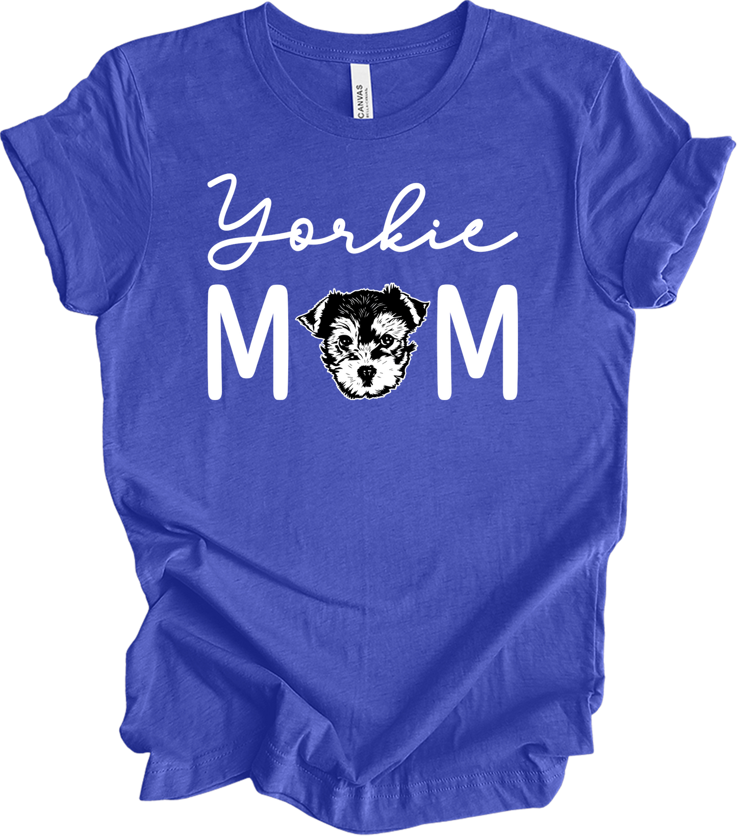 Yorkie Mom - Cute Yorkshire Terrier Dog Mom T-Shirt in Heather Royal