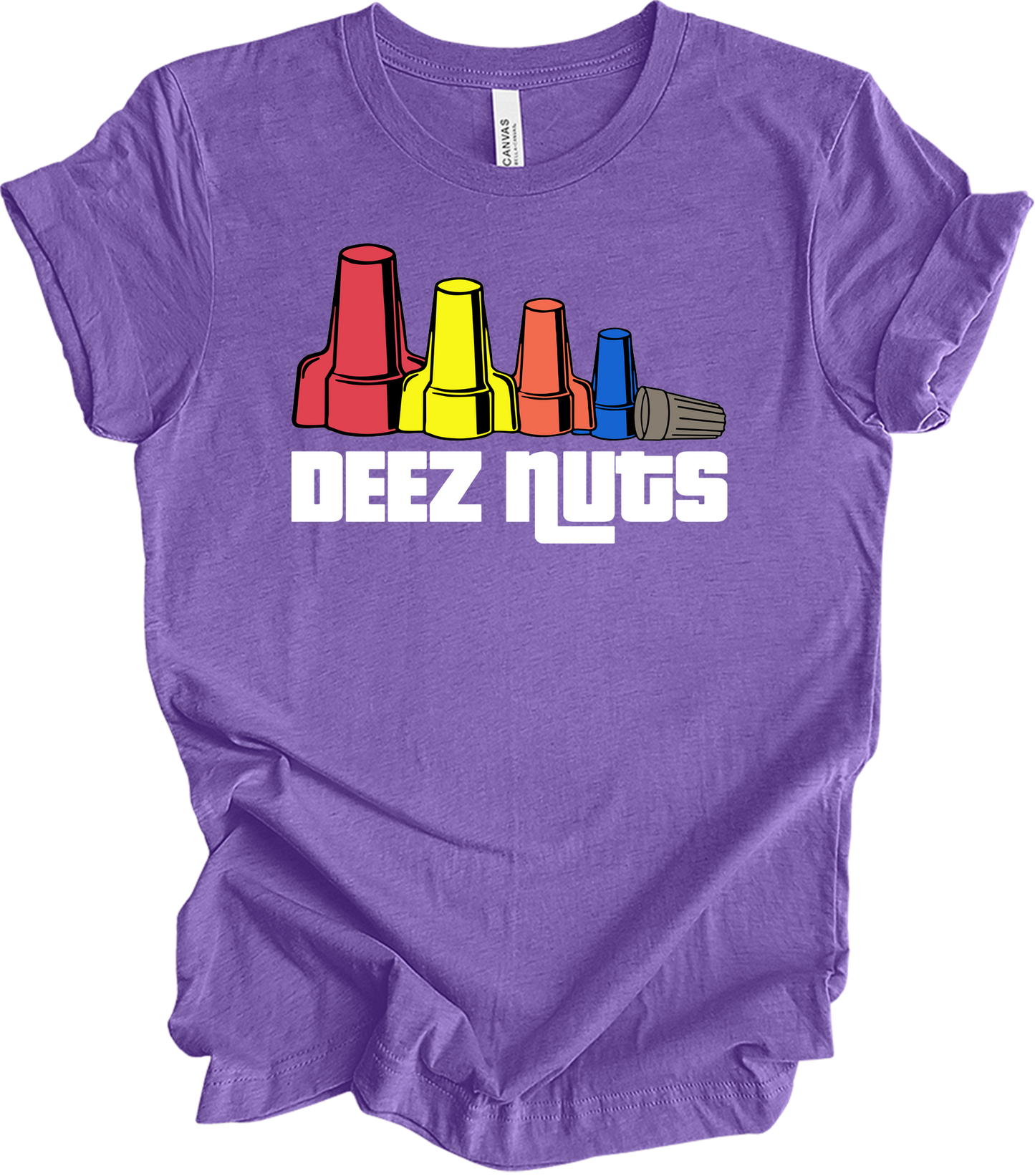 Deez Nuts Electrician T-Shirt in Heather Team Purple