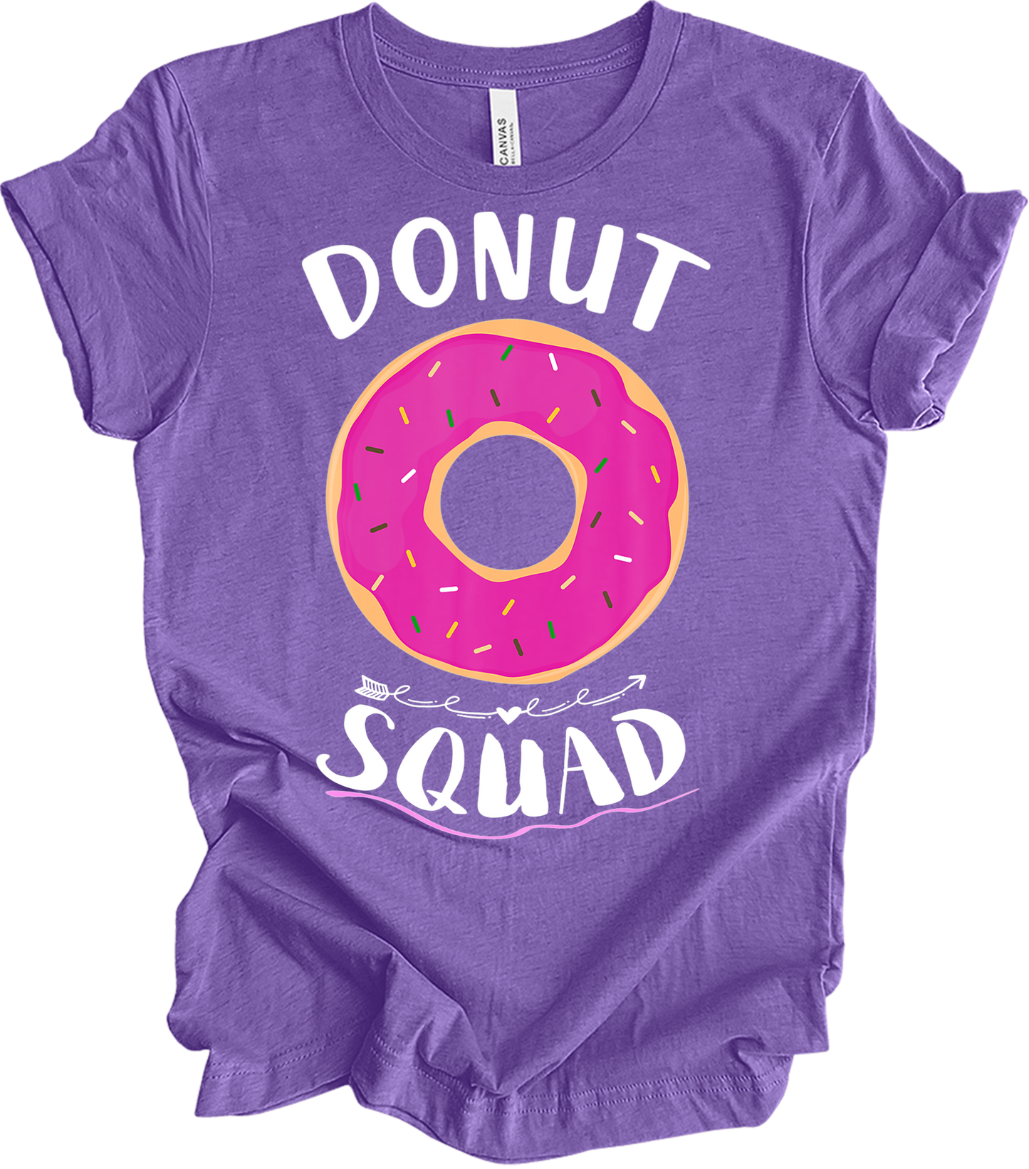 Donut Squad - Funny Foodie Gift T-Shirt in Heather Team Purple