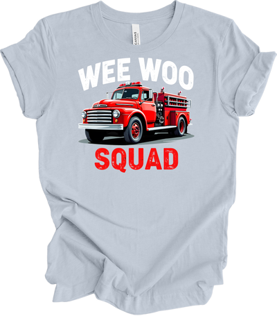 Wee Woo Squad Fire Truck T-Shirt in Light Blue