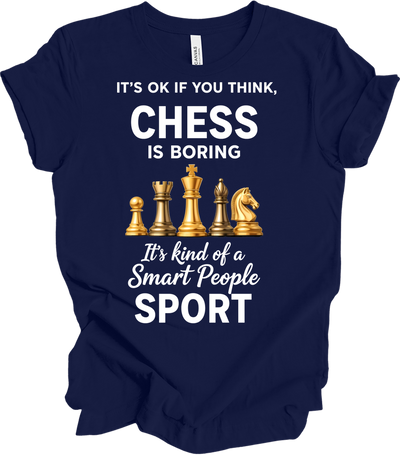 Chess Smart People Sport T-Shirt in Navy