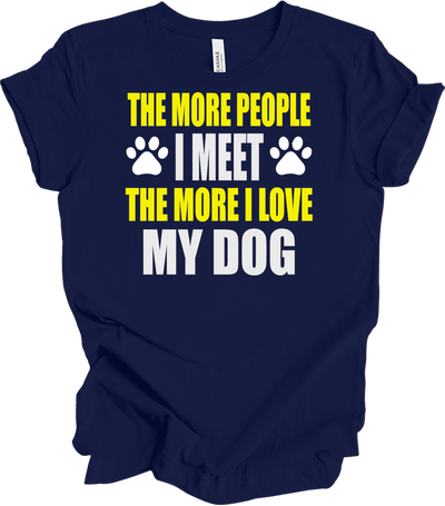 More People I Meet Dog T-Shirt in Navy Blue