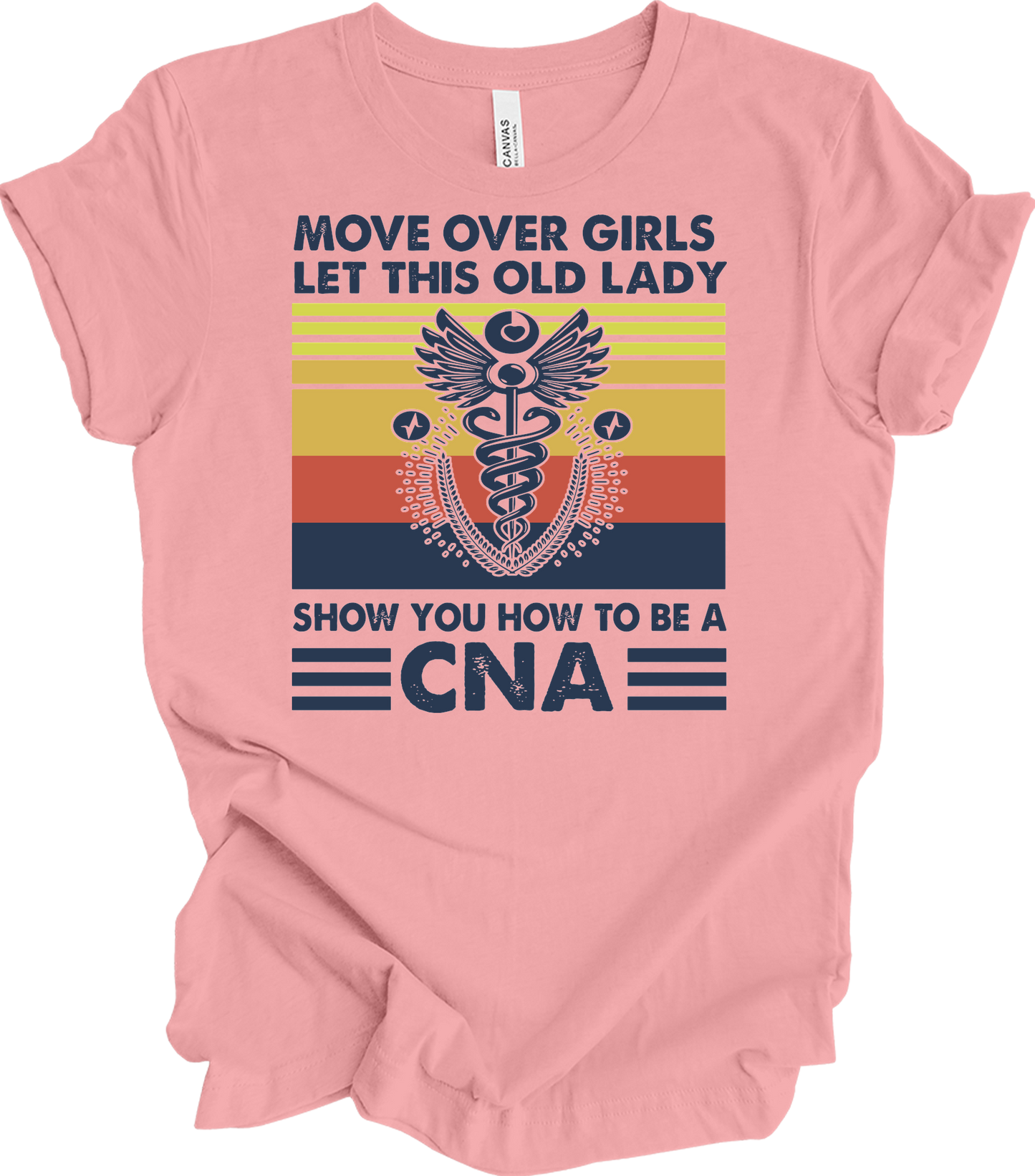 Old Lady CNA Nurse T-Shirt in Pink