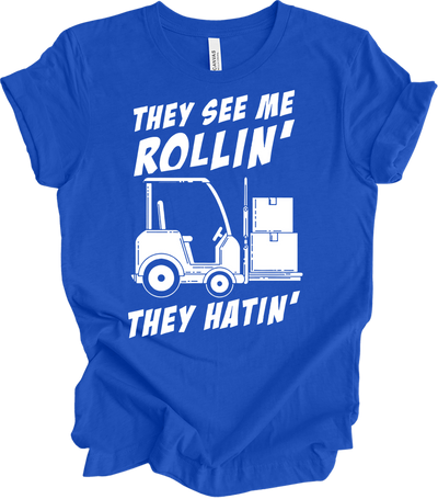 Forklift Operator Funny T-Shirt in True Royal