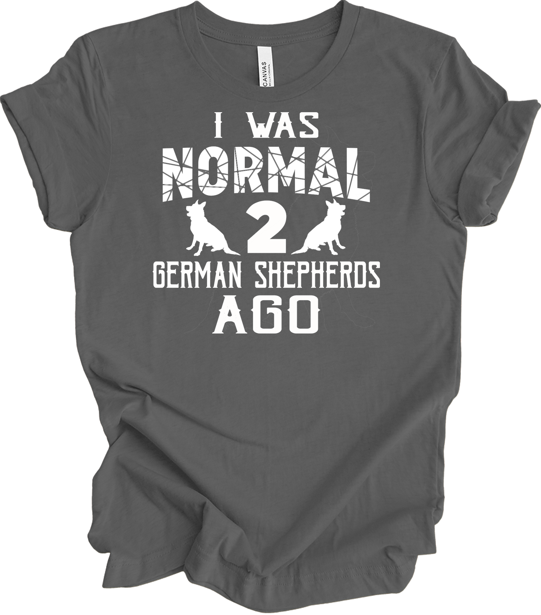 Normal 2 German Shepherds Ago T-Shirt in Asphalt