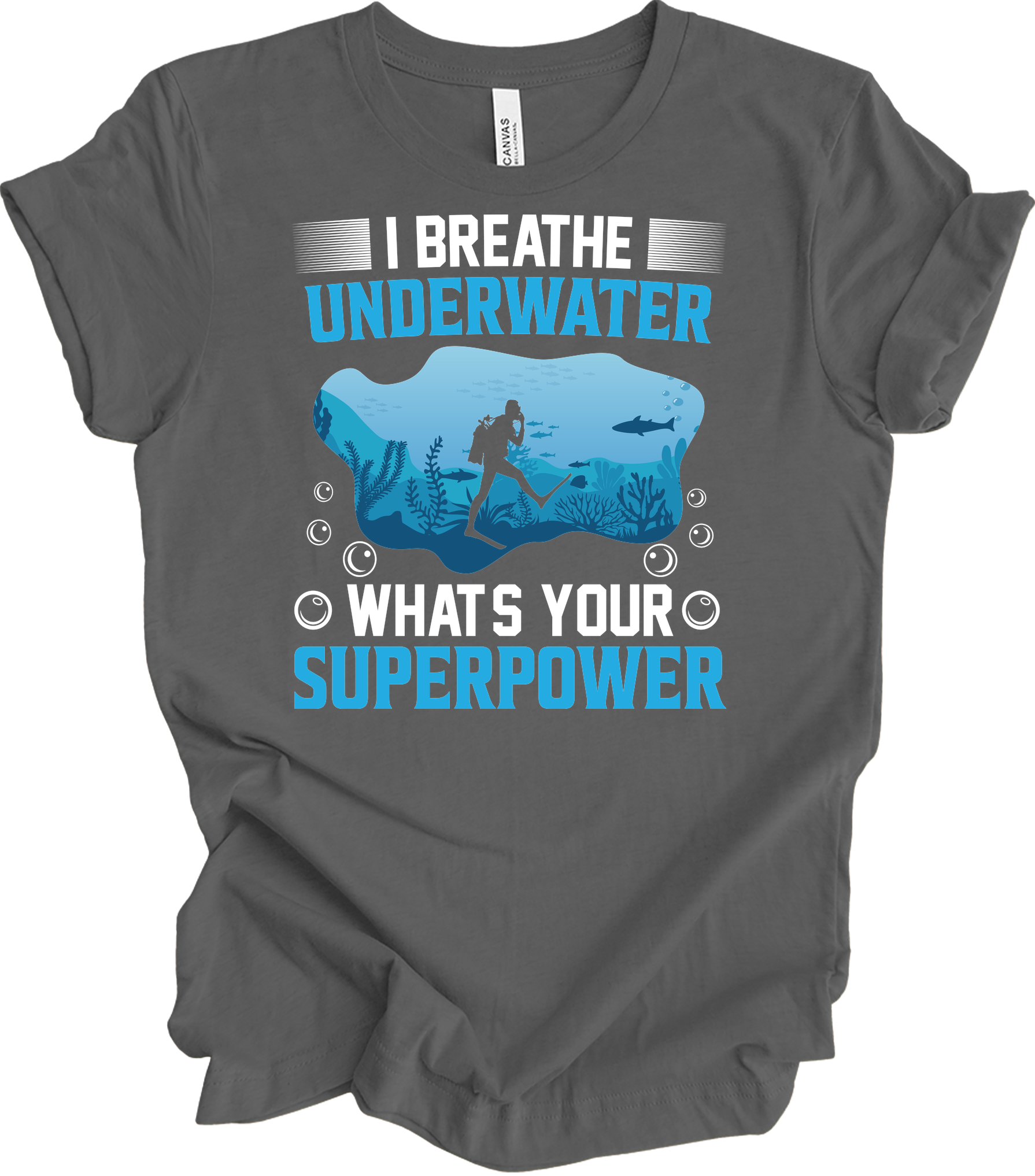 I Breathe Underwater T-Shirt in Asphalt