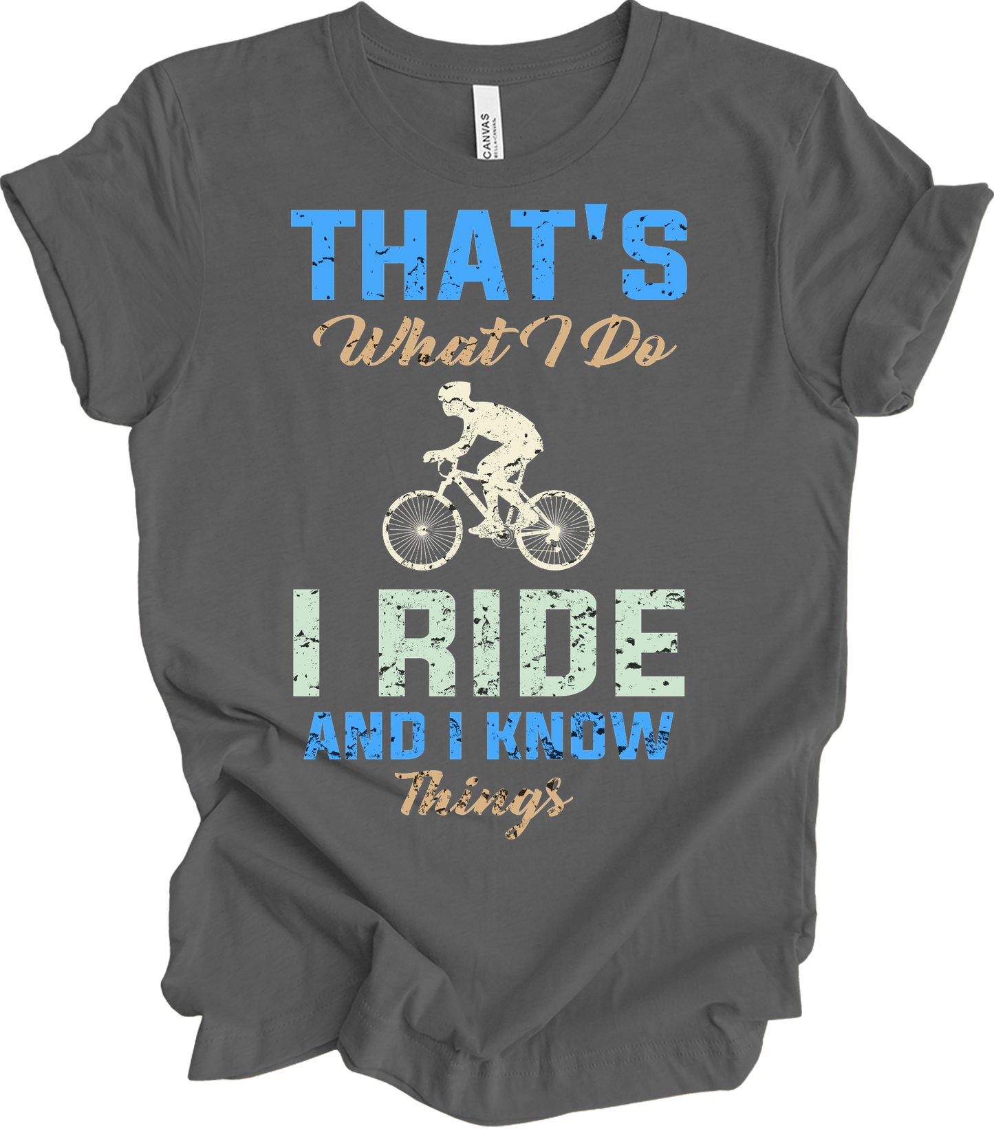I Ride Bike and I Know Things T-Shirt in Asphalt