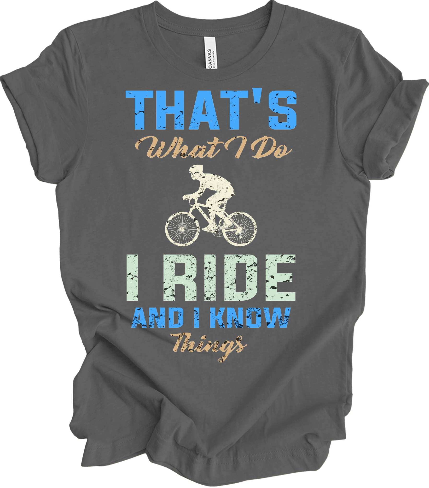 I Ride Bike and I Know Things T-Shirt in Asphalt