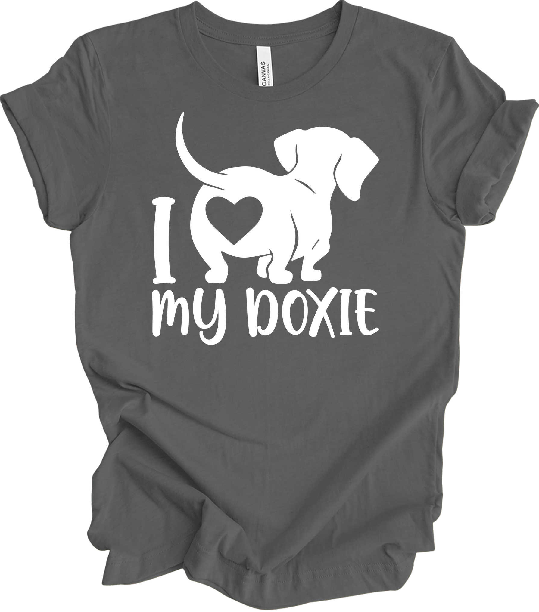 I Love My Doxie Mom T-Shirt in Asphalt