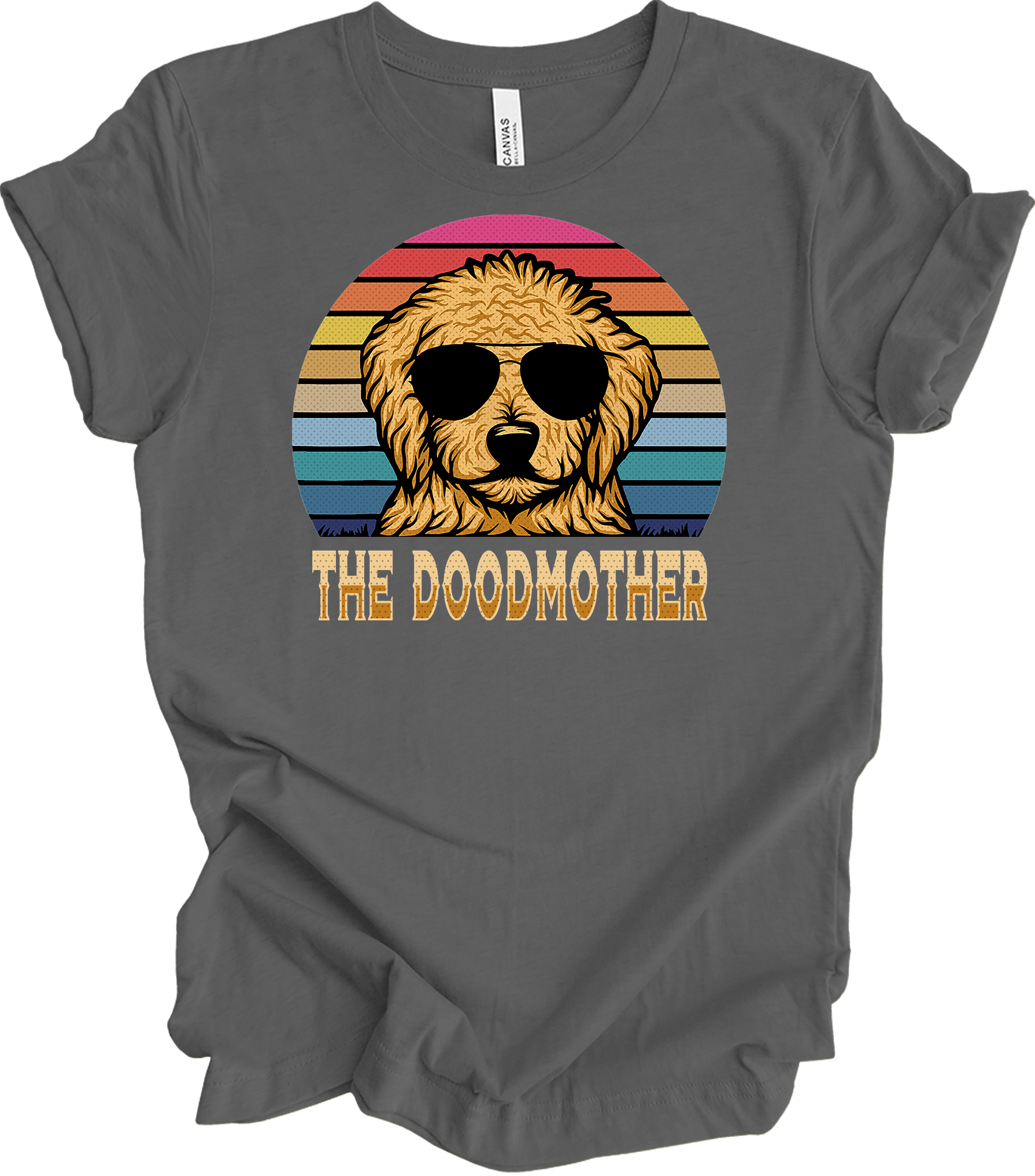 The Doodmother Goldendoodle T-Shirt in Asphalt