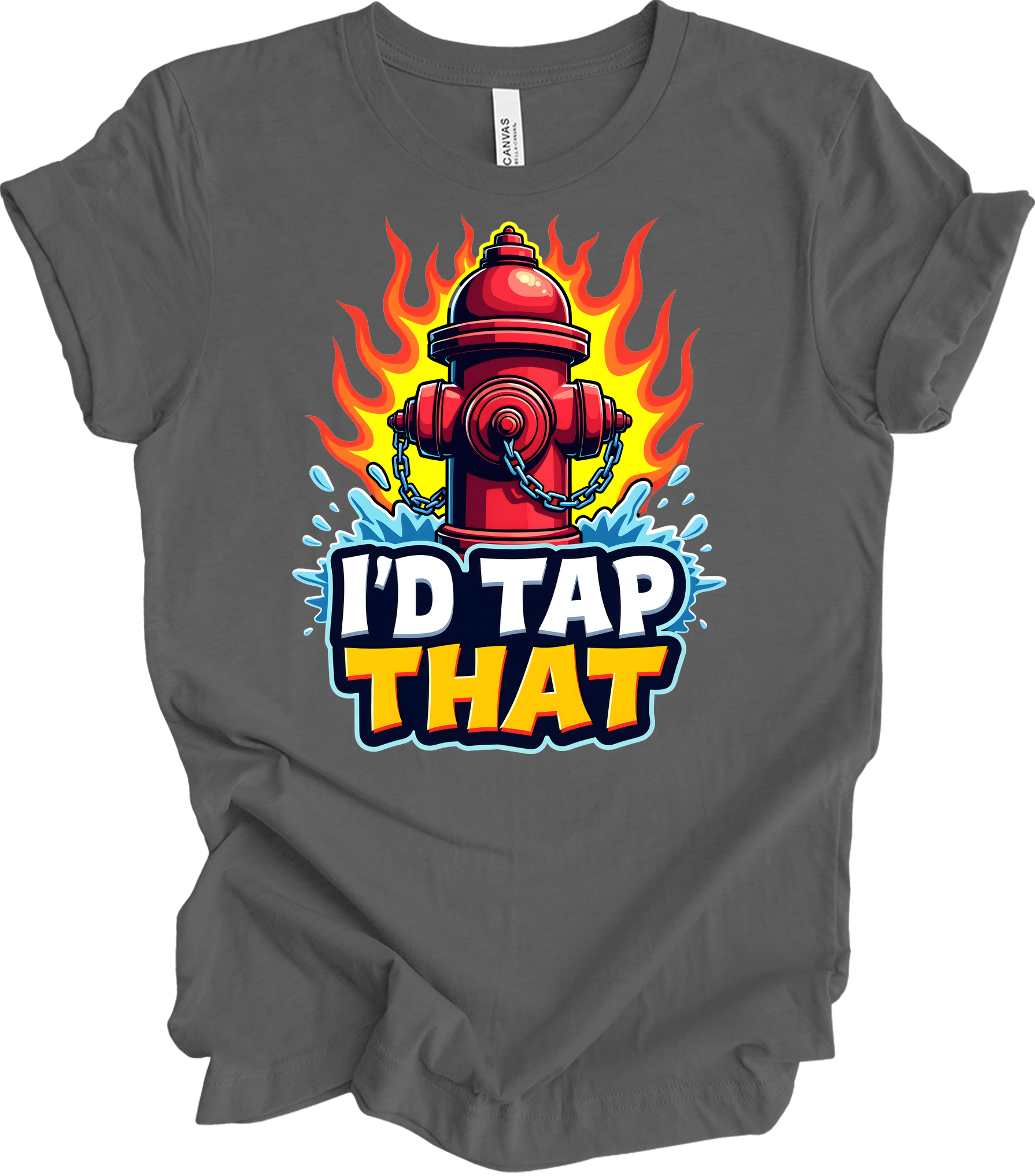 I'd Tap That Fire Hydrant T-Shirt in Asphalt