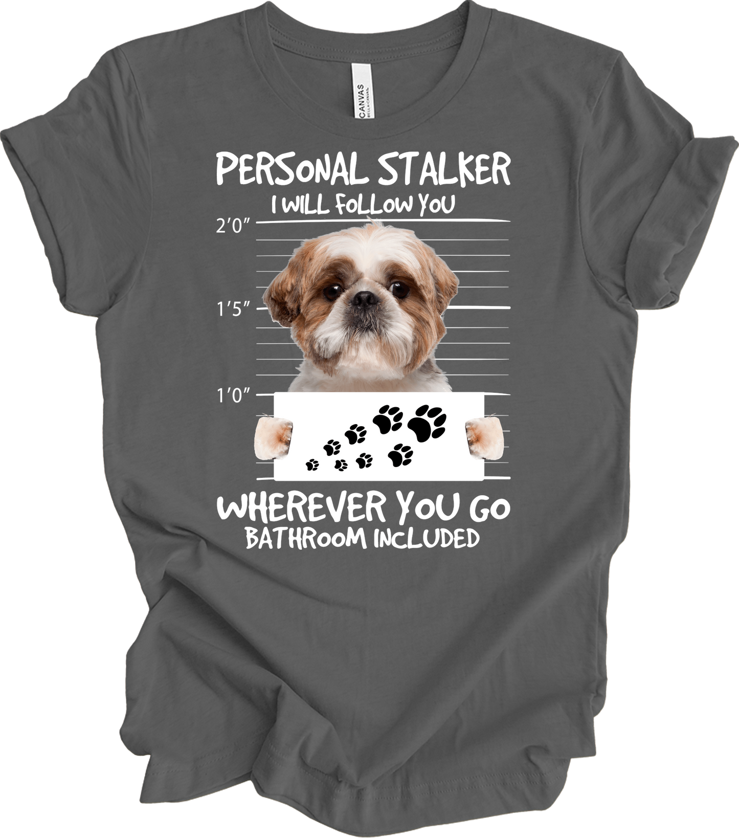 Shih Tzu Personal Stalker T-Shirt in Asphalt