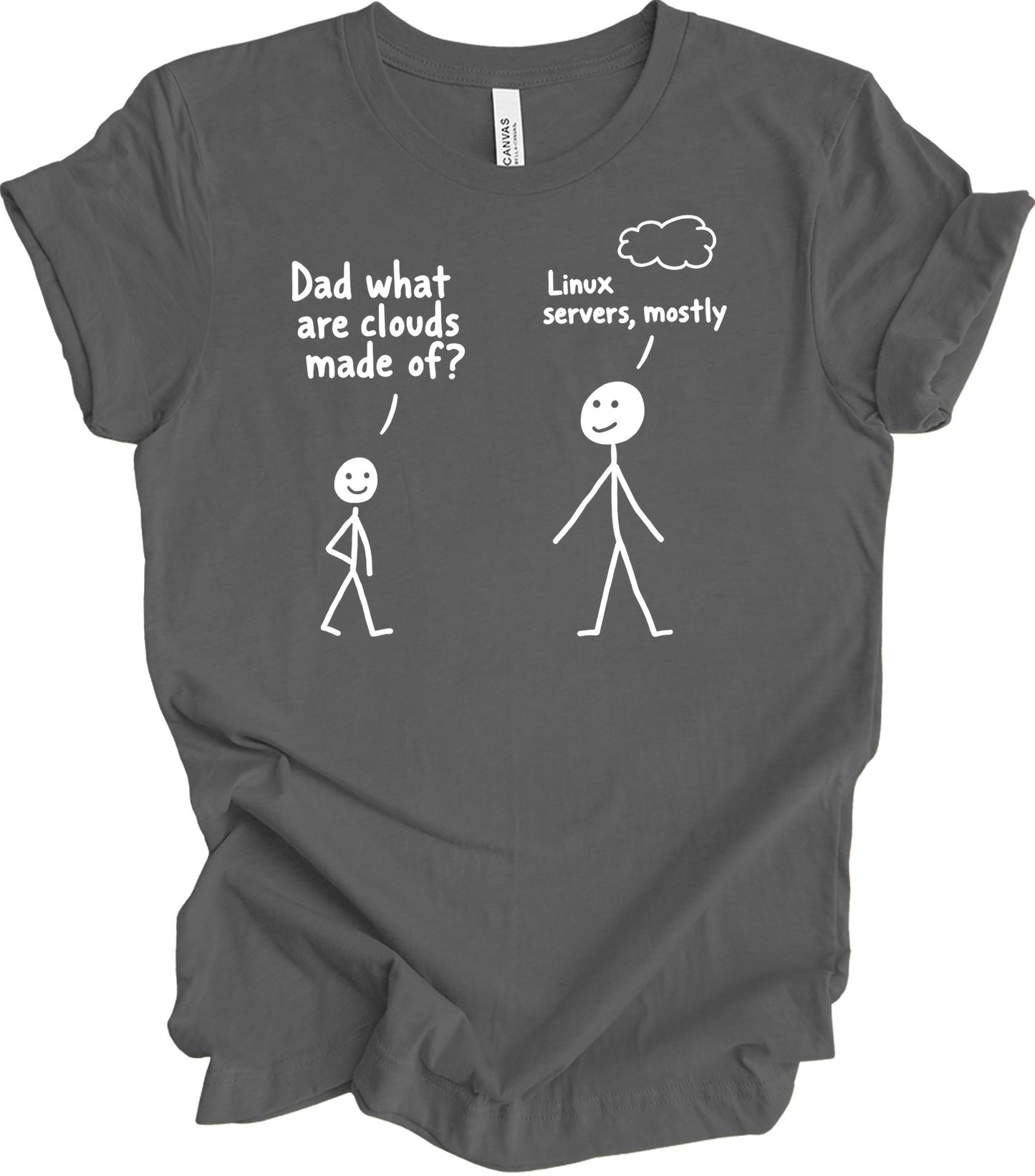 Dad What Are Clouds Made Of? Linux T-Shirt in Asphalt