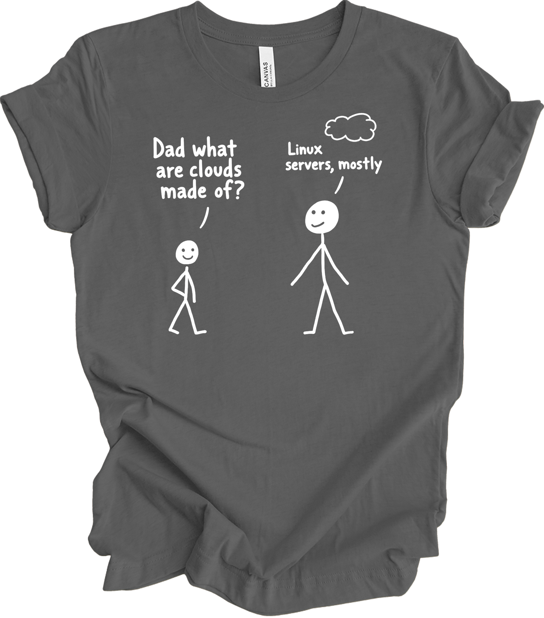 Dad What Are Clouds Made Of? Linux T-Shirt in Asphalt