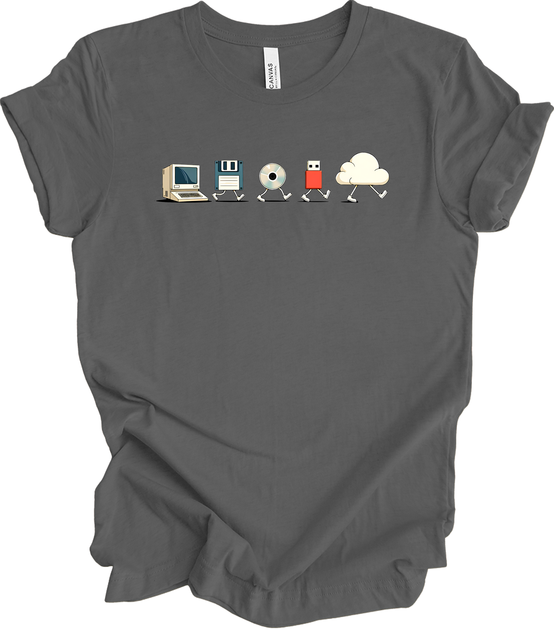 Retro Programmer Evolution T-Shirt in Asphalt