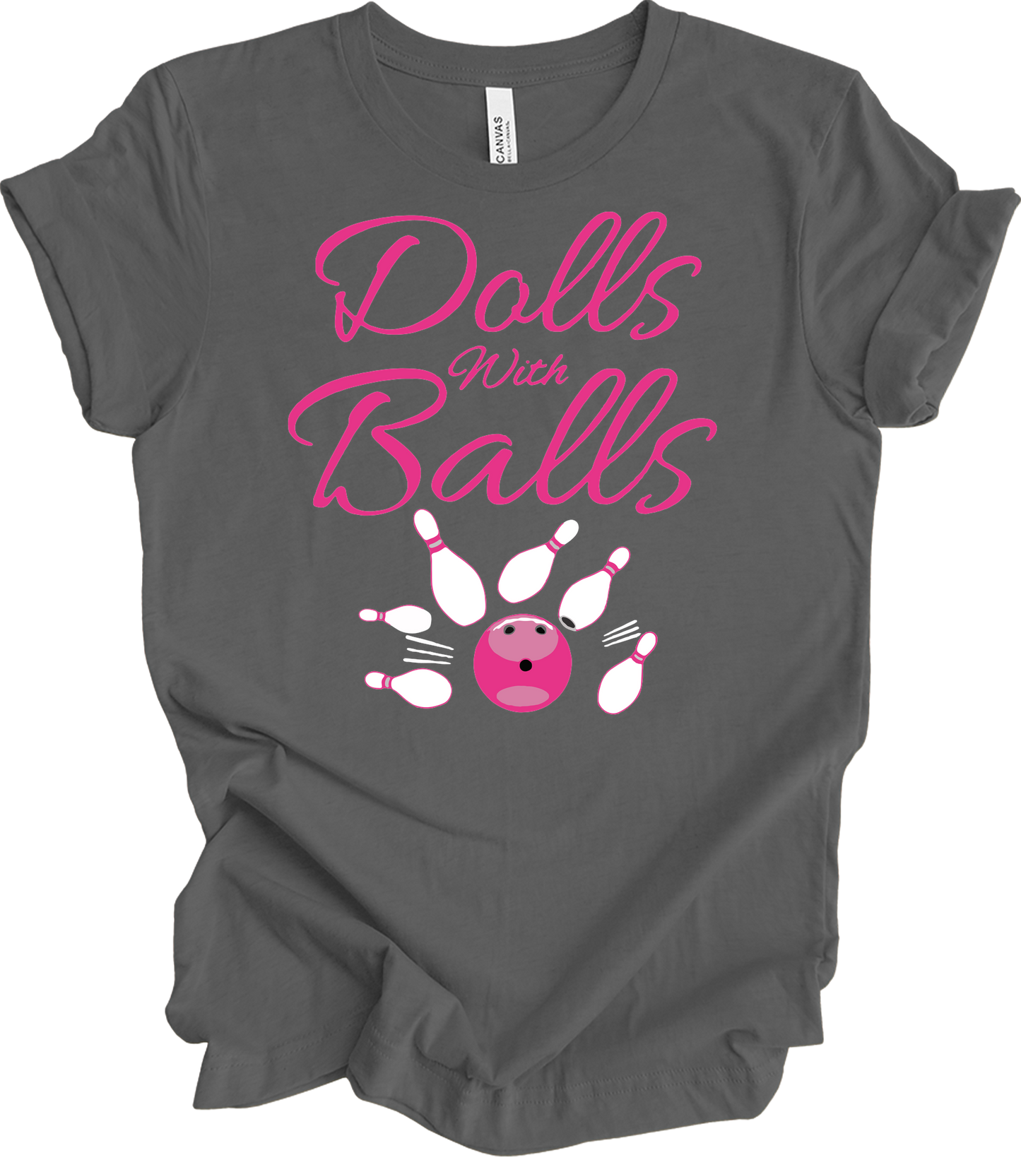 Dolls With Balls Bowling T-Shirt in Asphalt