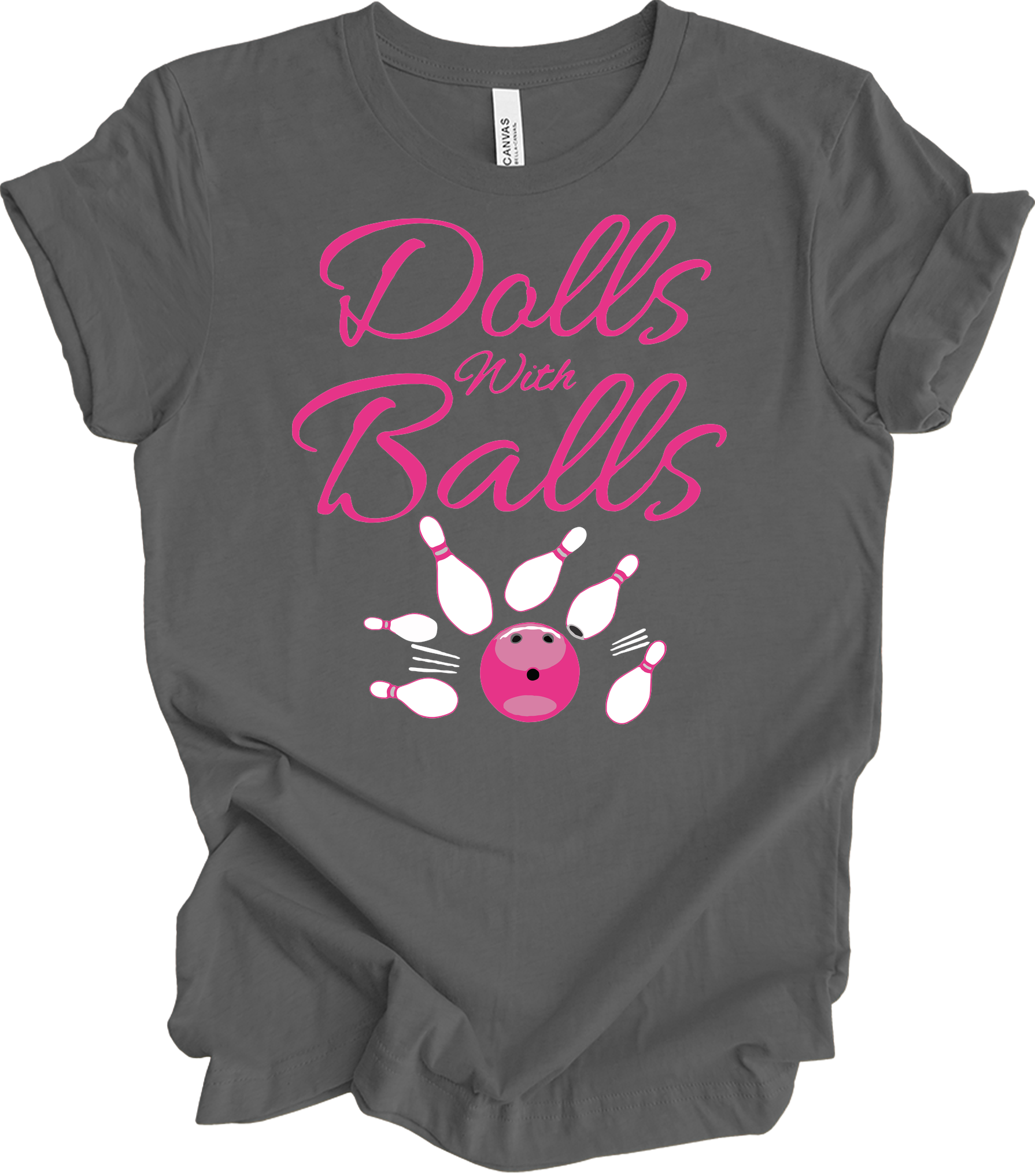 Dolls With Balls Bowling T-Shirt in Asphalt