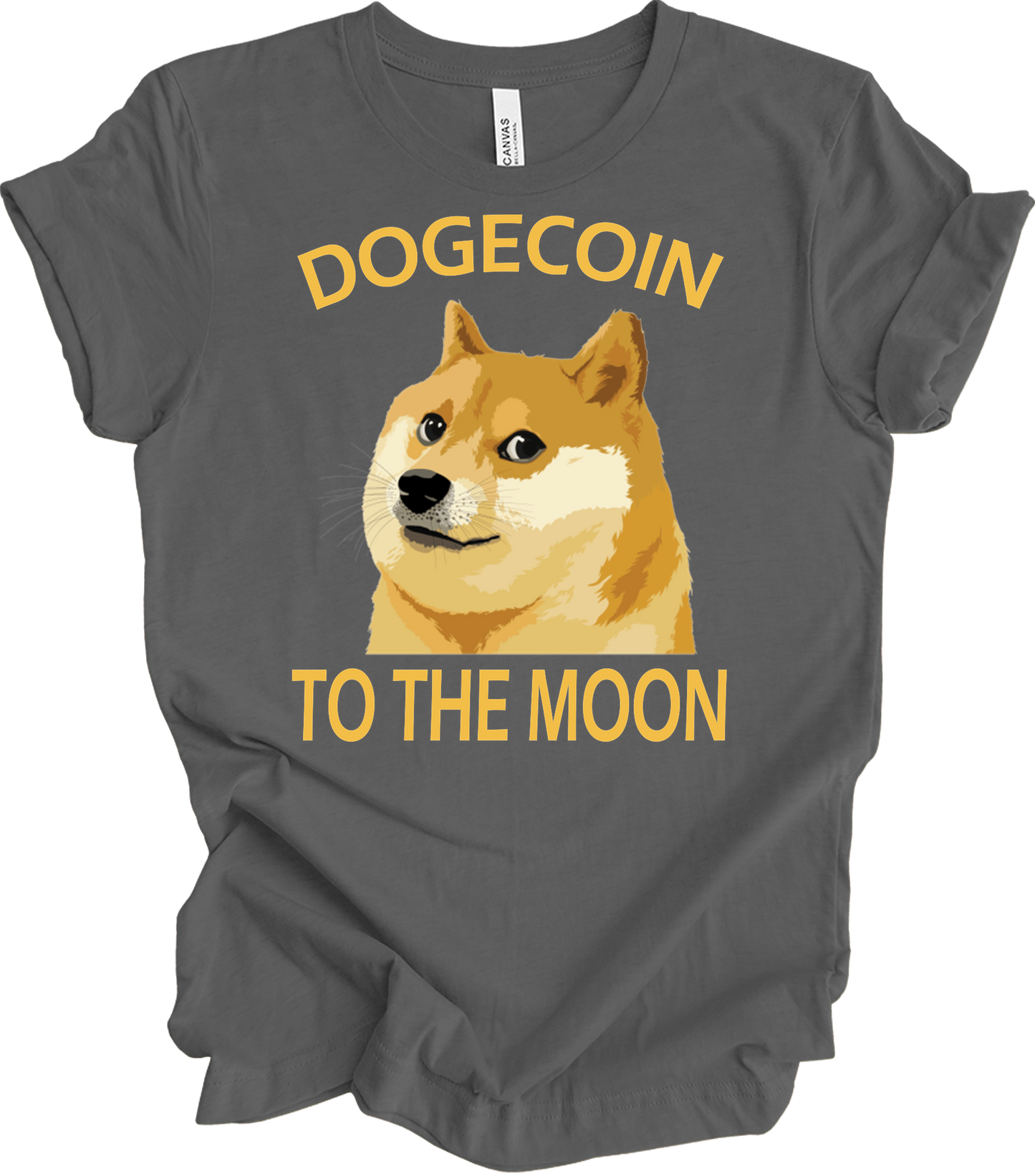 Dogecoin To The Moon T-Shirt in Asphalt