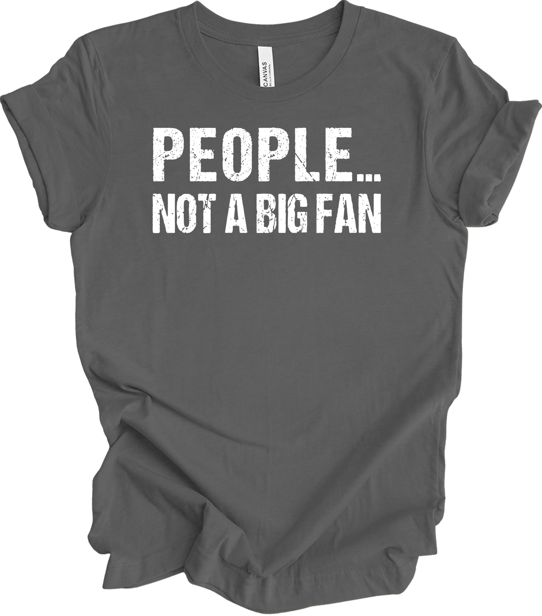 People Not A Big Fan - Introvert Humor T-Shirt in Asphalt