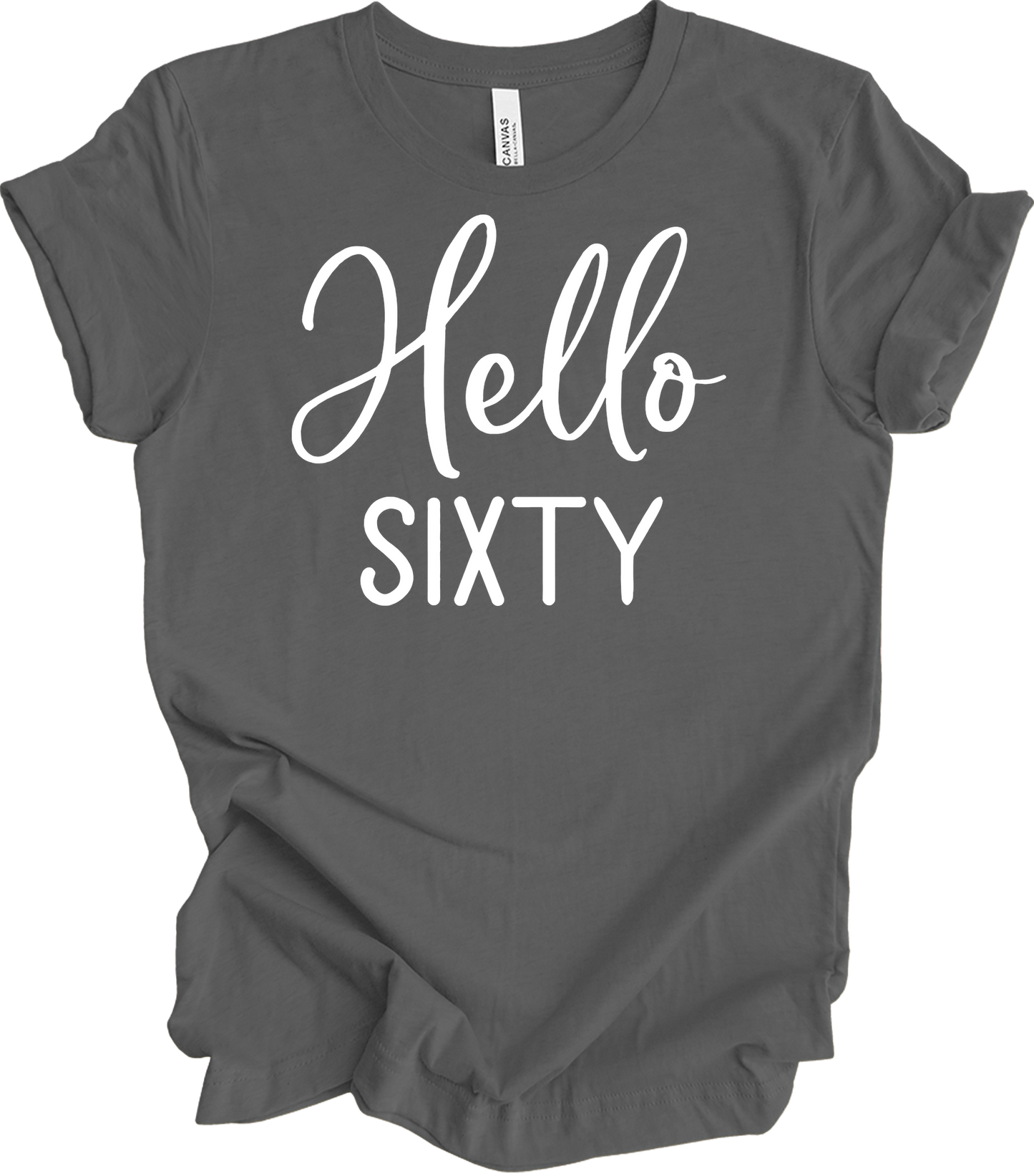 Hello Sixty | 60th Birthday T-Shirt in Asphalt