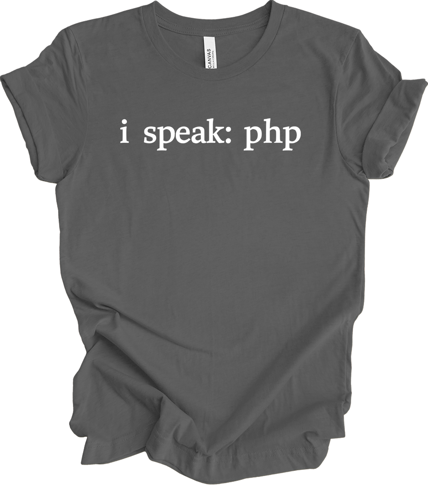 I'm Speaking: PHP Developer T-Shirt in Asphalt