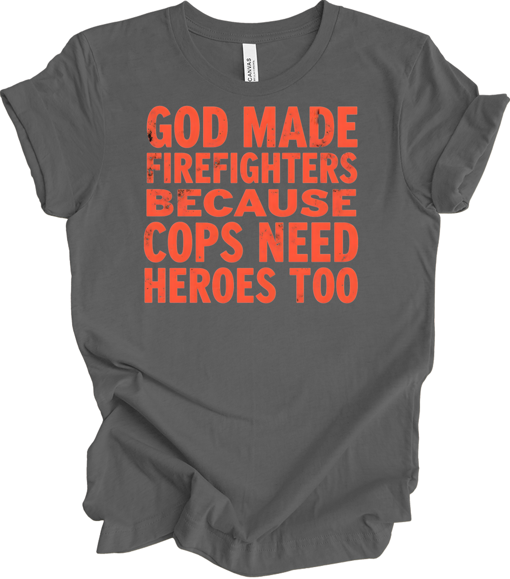 Firefighters Cops Heroes T-Shirt in Asphalt