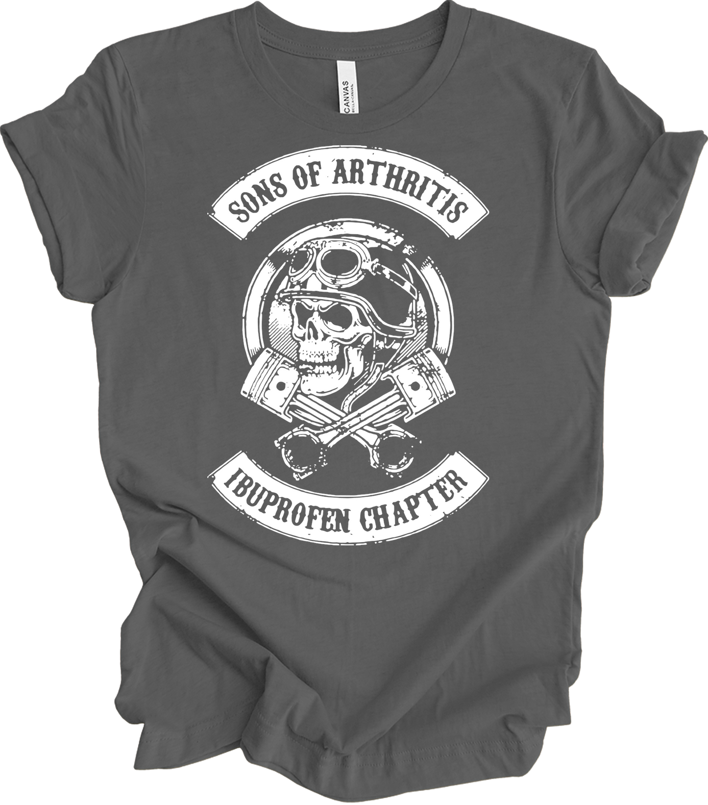 Sons of Arthritis Ibuprofen Chapter Biker T-Shirt in Asphalt