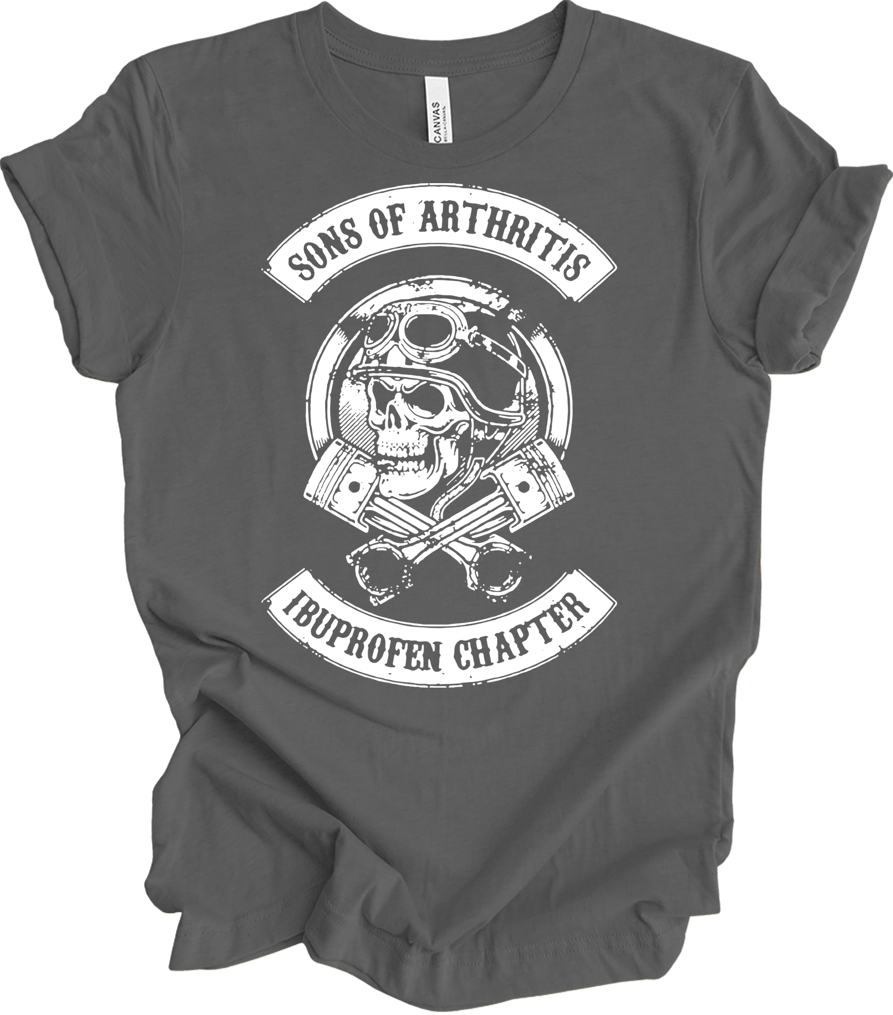 Sons of Arthritis Ibuprofen Chapter Biker T-Shirt in Asphalt