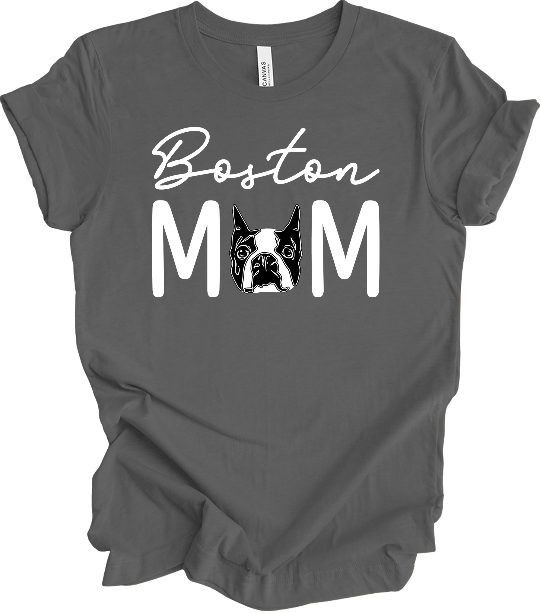 Boston Terrier Mom - Cute Gift T-Shirt in Asphalt