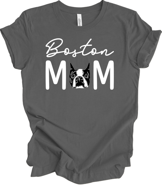 Boston Terrier Mom - Cute Gift T-Shirt in Asphalt