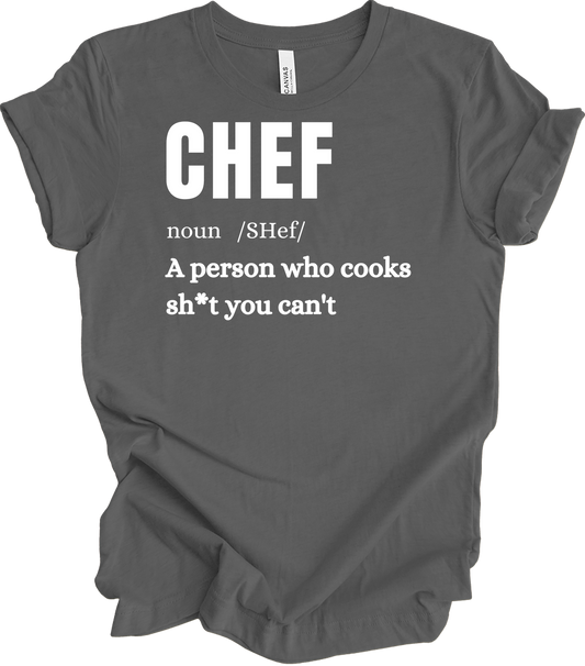 Chef Definition Funny T-Shirt in Asphalt