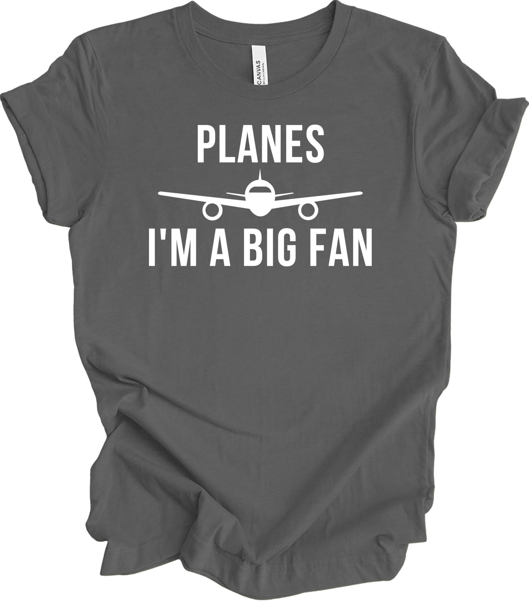 Planes I'm A Big Fan T-Shirt in Asphalt