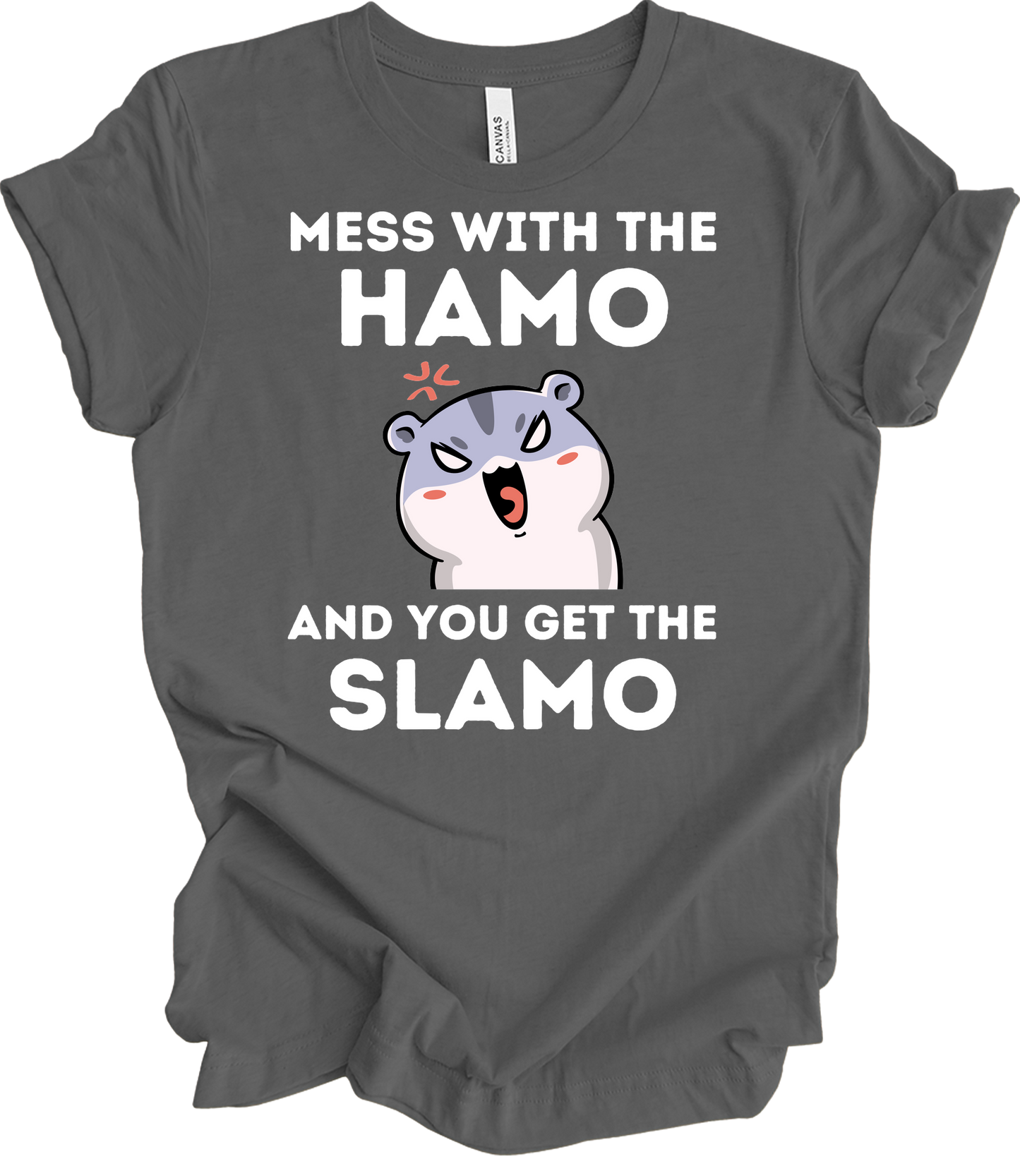 Mess With The Hamo Funny T-Shirt in Asphalt
