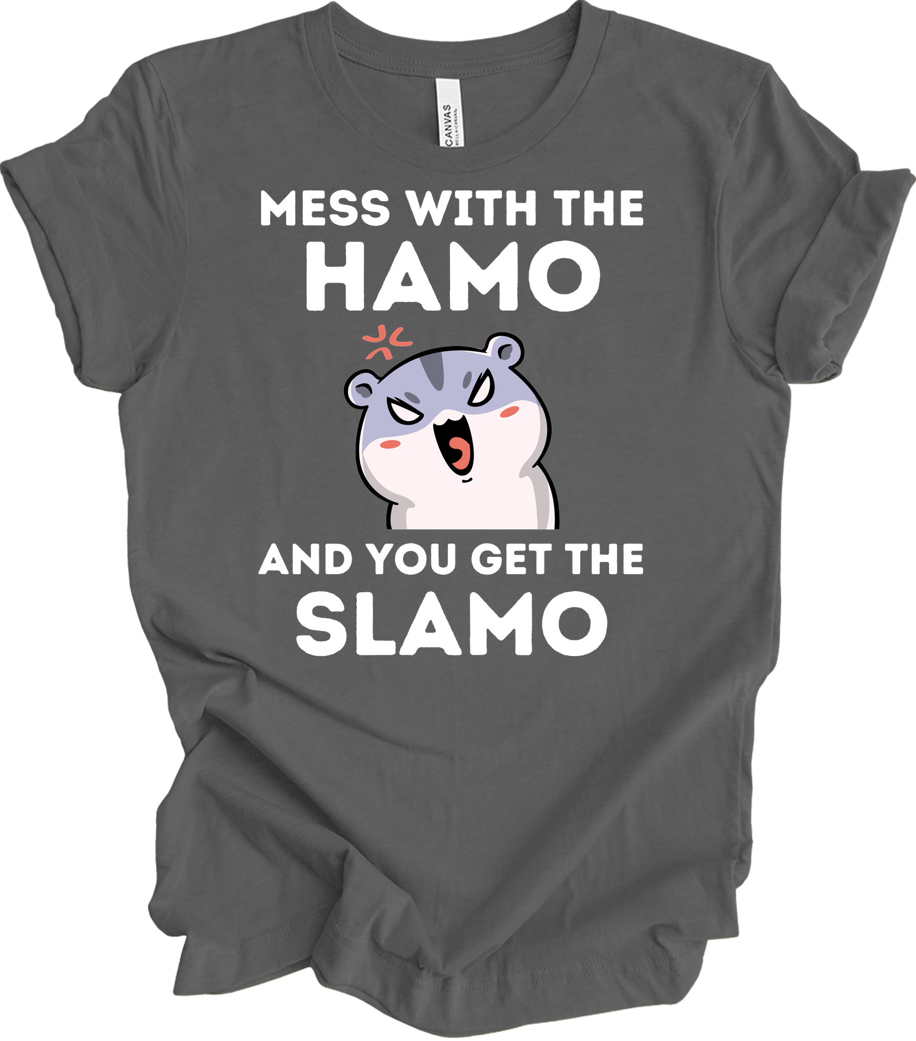 Mess With The Hamo Funny T-Shirt in Asphalt