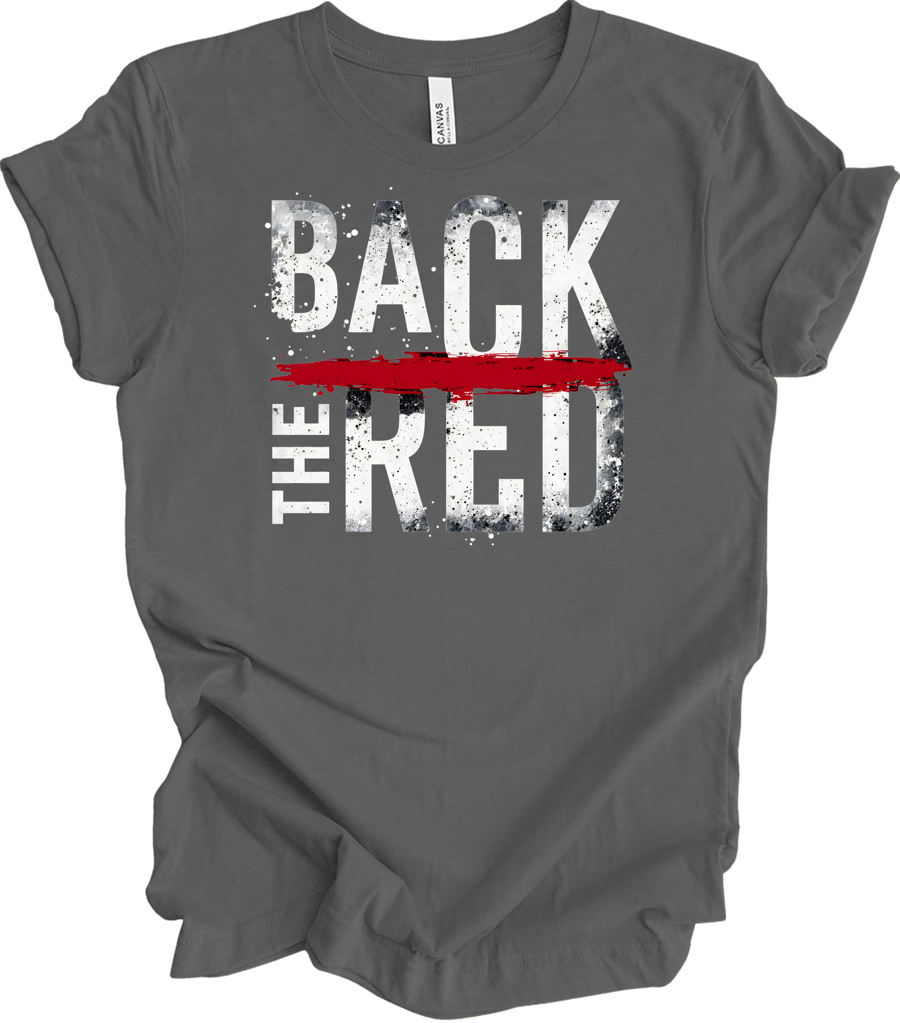 Back the Red - Support Services T-Shirt in Asphalt